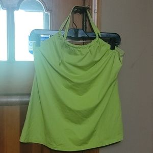 Women Lime Green Back Out Shirt